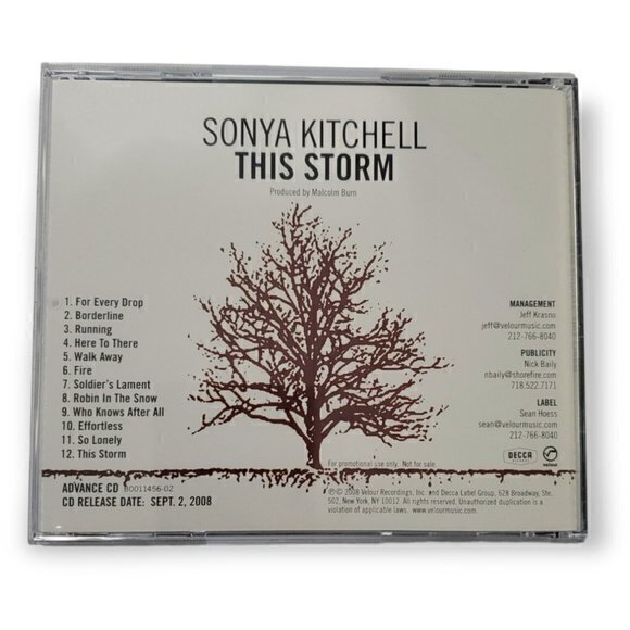 Sonya Kitchell -‎ This Storm [2008 Promotional CD] - Picture 2 of 2